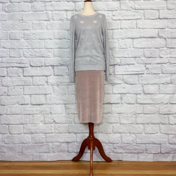 Liz Claiborne Silver Metallic Polka Dot Sweater - Picture 5 of 9